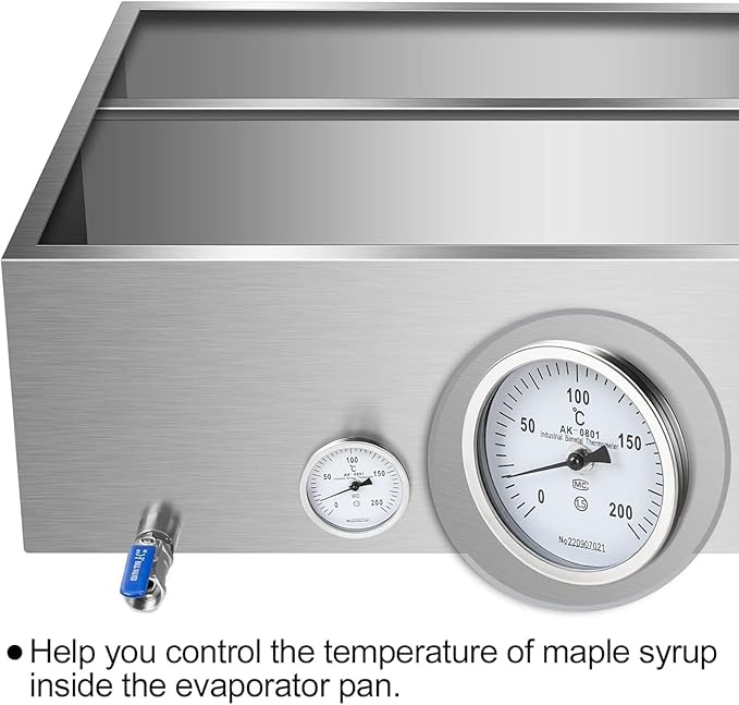 Maple Syrup Evaporator Pan Stainless Steel Maple Syrup Boiling Pan With Valve For Boiling Maple Syrup36Dx24Wx18.5H