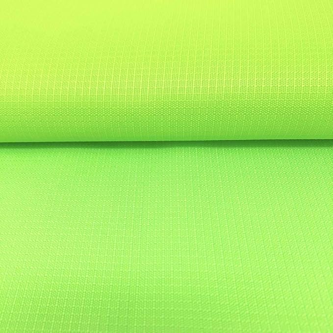 Ottertex Polyester Ripstop Fabric PU Coated 200 Denier 8.7oz 59/61 Wide Waterproof Tent Water Repellent Dustproof Airtight Inflatable Flag Tarp Cover Excellent Fabric for Kites (5 Yard Neon Green)