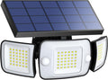intelamp Solar Outdoor Lights6000mAh Motion Sensor with Dual SensorsWaterproof Solar Flood Lights 270°Wide Angle for Outside with 3 Modes