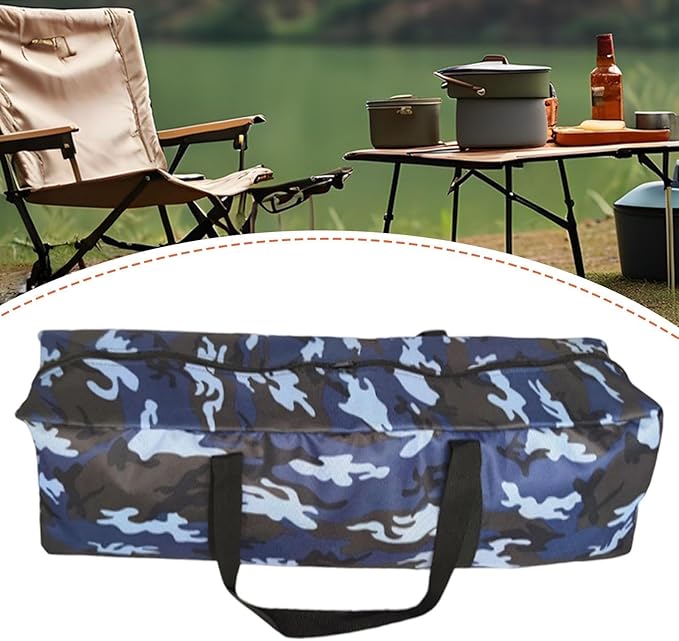 Camping Gear Organizer Bag Multipurpose Zippered Pouch for Tent Poles &amp Cushion Storage Water-Resistant Sundries Handbag