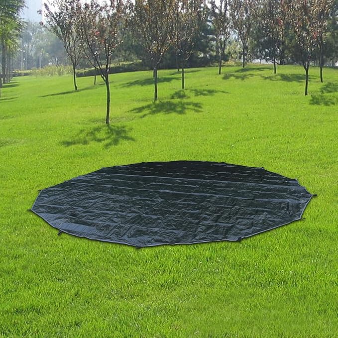 UNISTRENGH Outdoor Ultralight Waterproof Tent PE Footprint for 3M 4M 5M 6M Bell Tent Footprints Picnic Round Mat Portable Tarps for Bell Tent Ground CampingBlack Glamping Yurt Anti-Dirty Mat