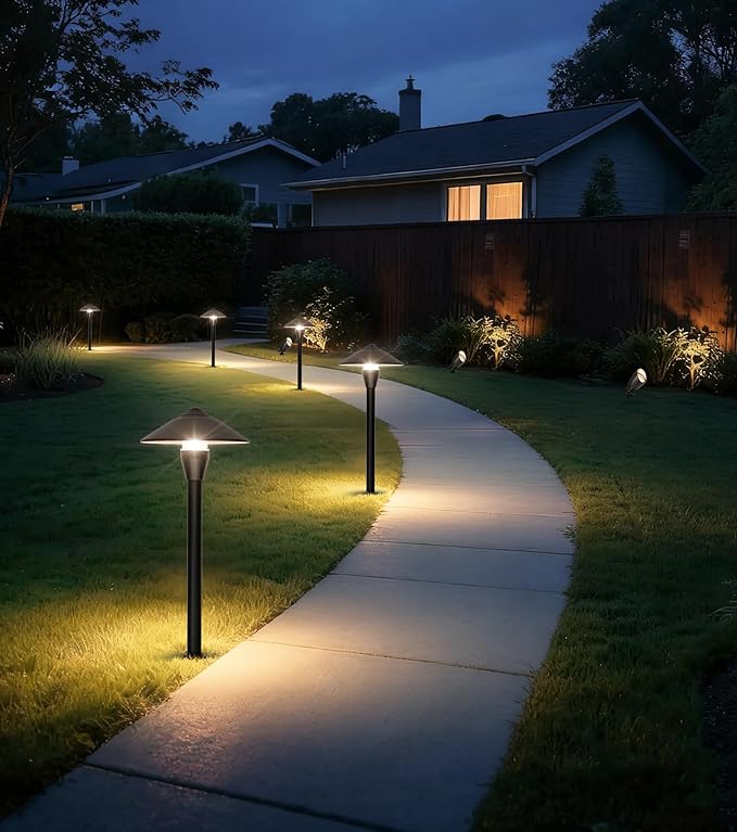 LUTEC 12V Low Voltage Landscape Lighting Die-cast Aluminum Spot Lights with Connectors Low Voltage Pathway Lights with Spotlights Waterproof for Tree Garden Yard Pathway 12 Pack