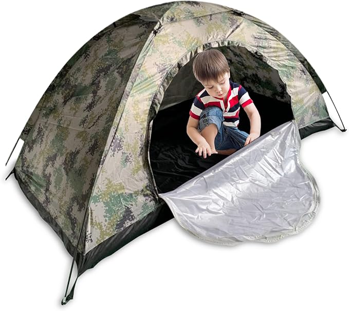 One Man Tent 1 Person Tent Waterproof Windproof UV-Resistant One Man with Mesh Ventilated Bug-Proof Backpacking Foldable Portable Camping for Daily Use