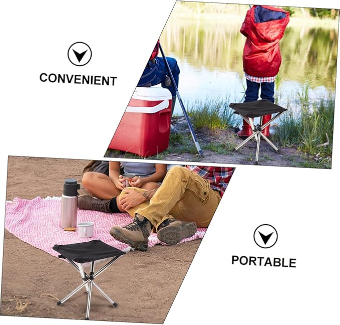 POPETPOP Compact Camping Chair Lightweight Telescopic Folding Stool Outdoor Lounger Canopy Portable Fishing Folding Stool