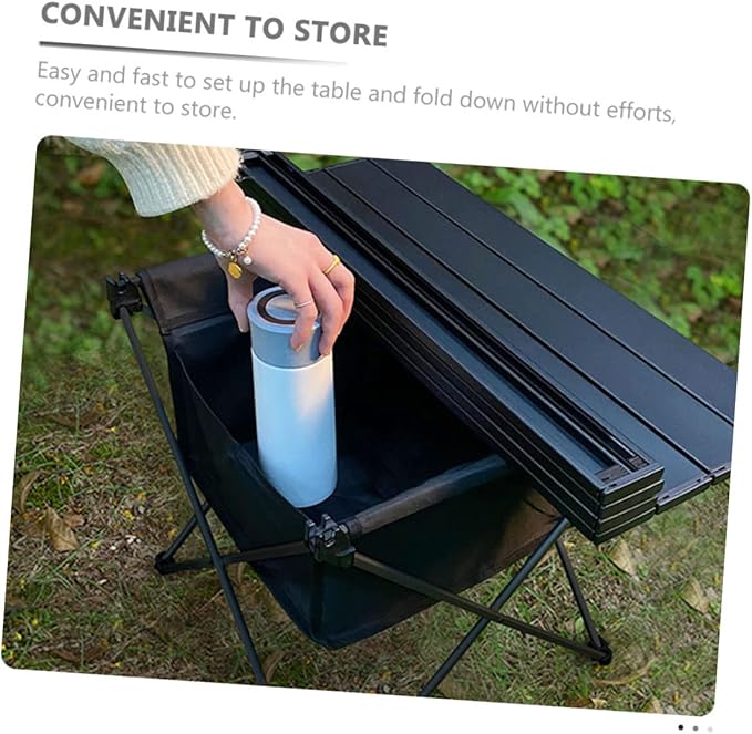 Folding Table Portable Outdoor Desk Easy to Clean Lightweight for Camping Beach Snacks Picnics and Tailgating Convenient Carry Bag