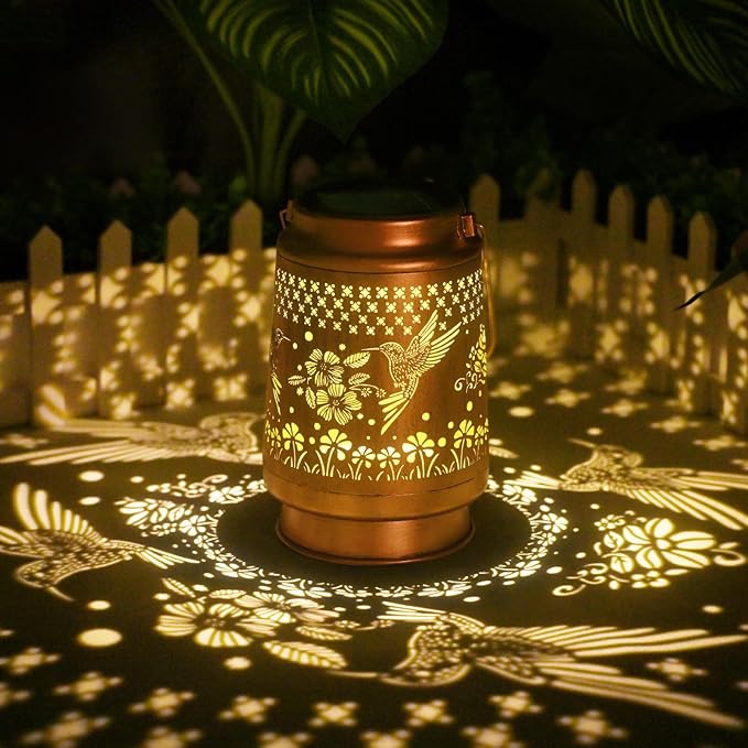 Hummingbird Solar Lanterns Outdoor Waterproof - Birthday Gifts for Women Mom Grandma Mothers Day Gifts Hanging Solar Lights for Yard Patio Porch Garden Decor