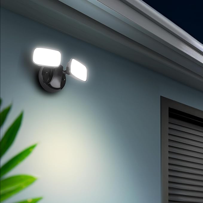 Feit Electric LED Security Outdoor Light 28W LED Waterproof Flood Light Adjustable Dual Head 2000 Lumens 5000K Daylight 50000 Hour Lifespan Bronze S9DFL/850/BZ/V1