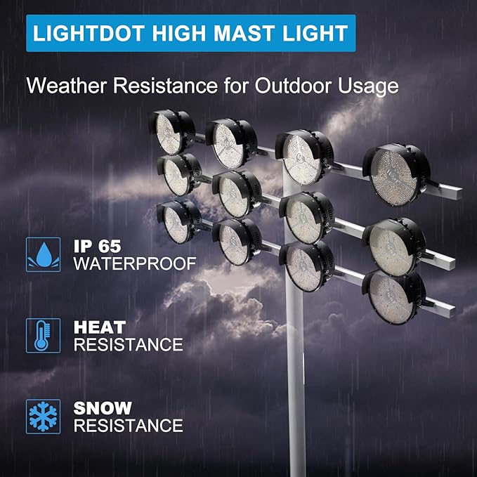 600W LED Stadium Light Outdoor 90000Lm (2400W Equivalent) Super Bright Commercial Flood Lights 5000K AC100-277V IP65 Waterproof Large Area Lighting for Sports Fields and Counts