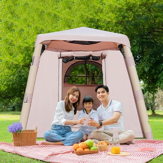4-Person Inflatable Camping Tent – Easy to Set Up Waterproof Luxury Outdoor Air-Blown Tent for Adults