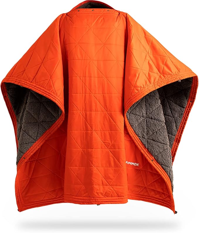 KAMMOK Mountain Blanket - Ultra-Plush Fleece Water Resistant Portable Durable Indoor/Outdoor Camp Blanket (84 in × 50 in) - Ember Orange