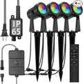SUNTHIN Outdoor Landscape Lighting with Remote RGBW Color Changing Spot Uplights4 Pack
