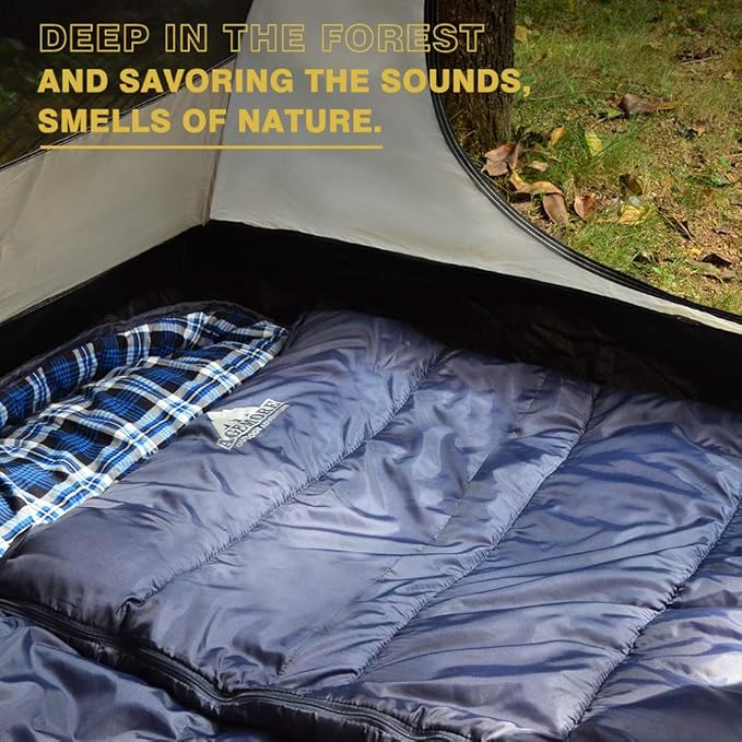 AGEMORE Cotton Flannel Sleeping Bag for Adults Lightweight XXL Cotton Sleeping Bag for Camping Backpacking or Hiking Water Resistant 3-4 Season Sleeping bag for Warm &amp Cool Weather