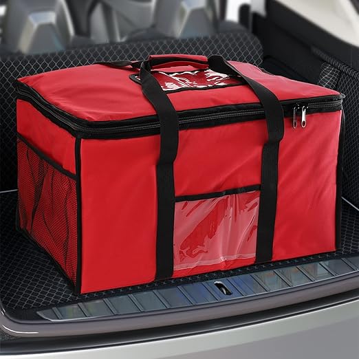 ZOOFOX Insulated Food Delivery Bag XXXL Premium Commercial Catering Thermal Bag for Cold and Hot Food Transport 22 x 16 x13 Insulated Cooler Bag for Grocery Car Picnic Beach Camping