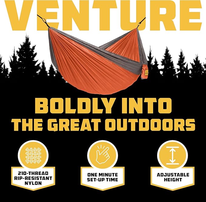Wise Owl Outfitters Camping Hammock – 500lbs Portable Hammock with Tree Straps - Travel Backpacking Hiking Outdoors Camping Gear - Single or Double