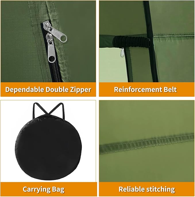 Portable Toilet Kit Larger Size Portable Camping Toilet with Pop-Up Privacy Tent and Poo Gel Toilet Bags Width of 4.93 Feet Tent Washable Outdoor Showers Changing Rooms