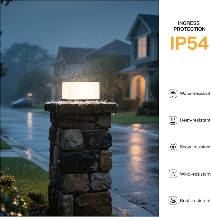 Modern Outdoor Post Lights Hard Wired 9.84 Outdoor Column Lights IP54 Waterproof Pillar Light Outside 3000K Outside Lamp Post Light Column Lighting for Deck Gate Yard Patio Entrance Fence