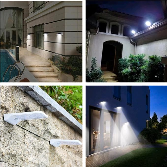 Solar Light OutdoorMotion Sensor Wall Lights with Mounting PolesWaterproof Detector LightSecurity Lighting for Barn Porch Garage 2 PackWhite