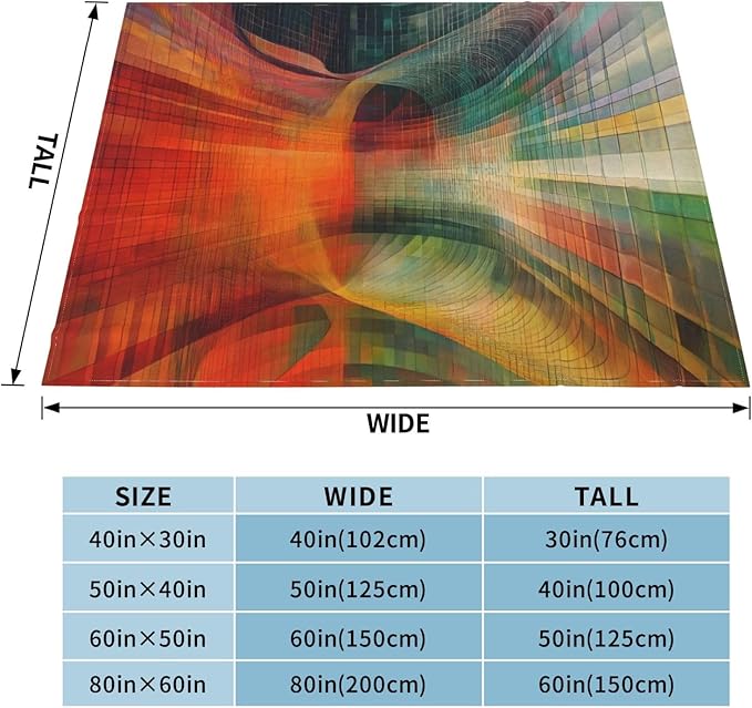 Grid Tunnel Soft Fleece Blanket 60 * 50 inch Soft Sofa Blanket Suitable for Sofa Camping Travel Night Cover Blanket