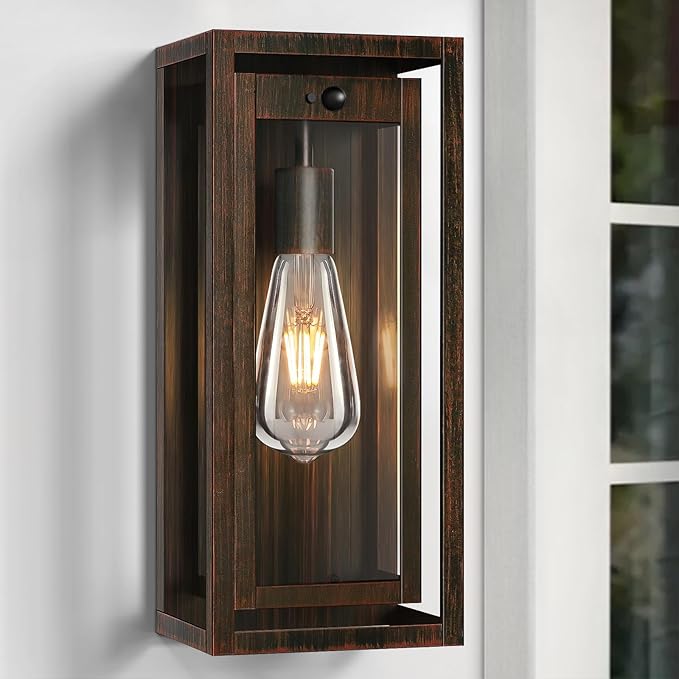15 Motion Sensor Classic Outdoor Light Fixture Wall Mount 3 Lighting Modes Waterproof Anti-Rust Wall Sconces 2 Pack Exterior Lighting Fixtures for Front Door Porch Garage