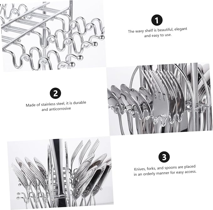 Ciieeo Portable Stainless Steel Cutlery Utensil Kitchen Utensil for Camping Hiking Picnic Easy to Clean Dishwasher Safe
