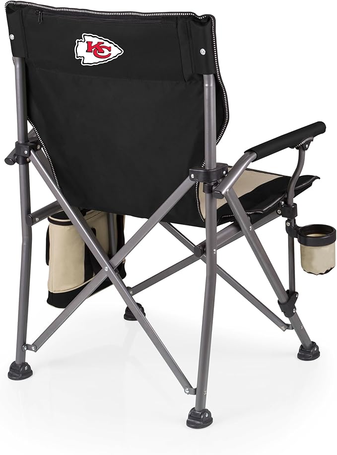 Picnic TIME NFL Unisex-Adult NFL Outlander Folding Camping Chair with Cooler Heavy Duty Beach Chair