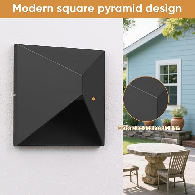 QQCherry Outdoor Light Fixture Wall Mount 8W LED Exterior Lighting fixtures for Outside Modern Front Porch Lights Waterproof Black Wall Sconce for House Patio Garage Doorway Entryway
