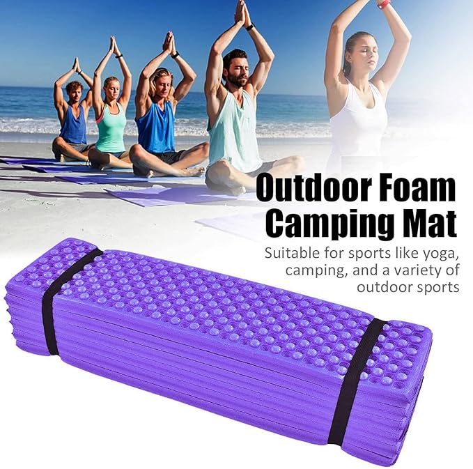 Restokki Foldable Sleeping pad Outdoor Foam Sleeping pad Camping Folding Beach Tent Sleeping Pad Waterproof Camping Mattress Sleeping pad Sleeping mat (Purple)
