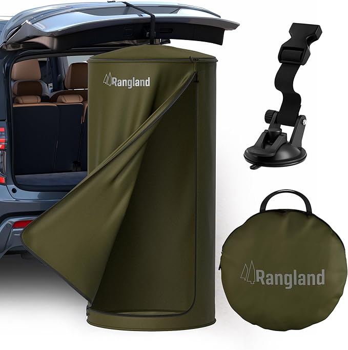 Portable Changing Room Tent - Instant Pop Up Privacy Pod with Suction Cup for SUV Liftgate for Camping Shower Beach and Toilet Stall (Carrying Bag Included) Green