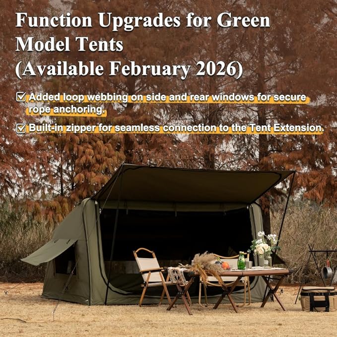 TOMOUNT Inflatable Canvas Tent with PumpEasy Setup Blow Up Tent for Camping