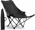 Karenhi Reclining Camping Chair with Footrest Portable Hammock Chair with Adjustable 4 Position Backrest Supports 330lbs Foldable Lounge with Storage Bag for Camping Outdoor Patio Black
