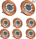 HOFLY Outdoor In-Ground Solar Landscape Lights - 8 Pack 12 LED White Light for Pathway Yard Patio Walkway