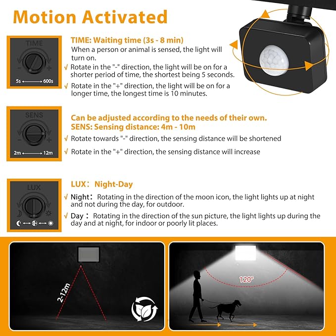 2 Pack 200W LED Motion Sensor Flood Light Super Bright IP66 Waterproof Outdoor 23000 lumens 5000K Daylight Dusk to Dawn Security Light for Front Porch Barn