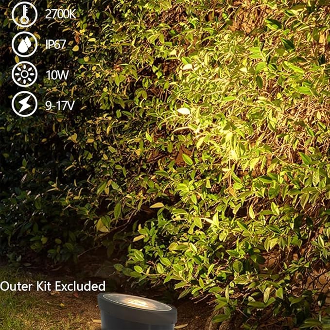 PAR36 Landscape LED Bulb Outdoor Well Lights Landscape Lighting Garden Lights Yard Illumination 2700K Warm White Low Voltage 9-17V Water Resistant Rating IP67 10Watt