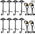 SUNVIE LED Low Voltage Landscape Lighting 12V Landscape Lighting Kit with Connectors Low Voltage Pathway Lights with Spotlights Aluminum Pathway Lights Wired Waterproof for Patio Yard Garden 12 Pack