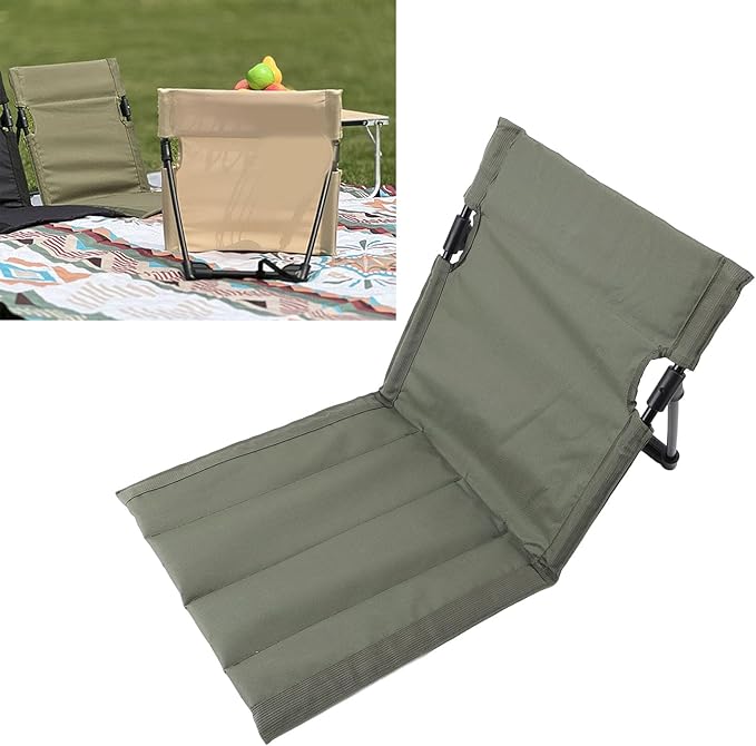 Camping Backrest Cushion Camping Folding Chair Cushion Backrest Casual Stylish Aluminium Alloy Folding Beach Chair for Outdoor Picnic (Dark Green)