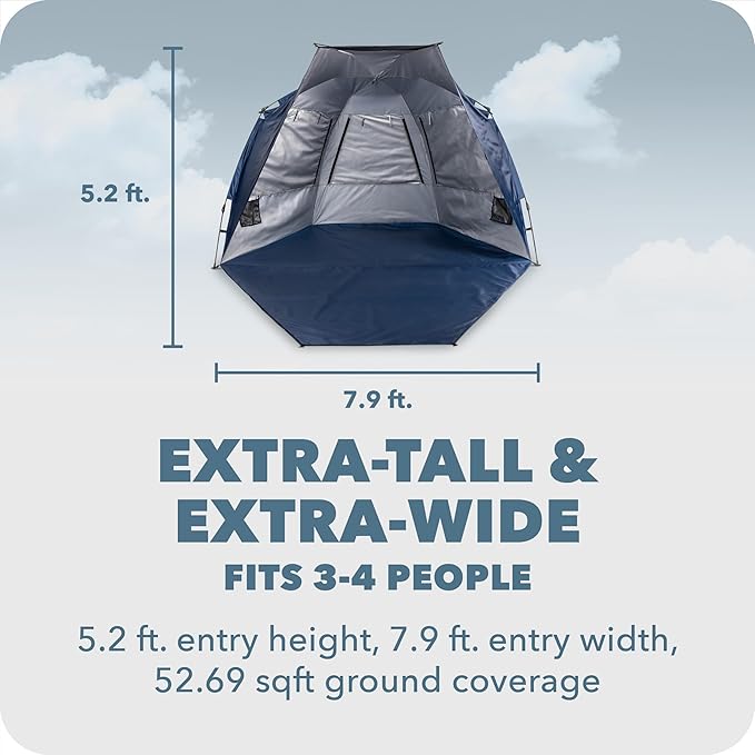 Sport-Brella Suncave UPF 50+ Sun and Rain Canopy for Camping Beach and Sports Events