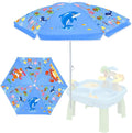 Sweetude Water Table Umbrella (Table Not Included) Kids Seaside Beach Umbrella Picnic Canopy for Summer Toddlers Sand Beach Camping Garden Outdoor Pool Shade Party Supply(Marine Animal Theme)