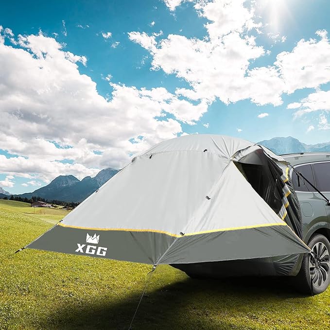SUV Tent Car Awning UPF 50++ with Portable Waterproof Storage Bag Tear-Resistant Large Space Good Vision Smooth Ventilation Suitable for Outdoor Beach Camping Auto Canopy Shade…