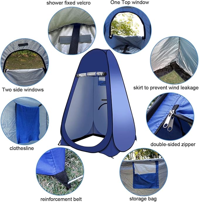 Pop Up Tent Upgrade Privacy Shower Tent Portable Outdoor Sun Shelter for Toilet Camping Biking Beach with Carry Bag | Upgrade Privacy Outdoor Sun Shelter for Toilet Camping Biking Beach with C