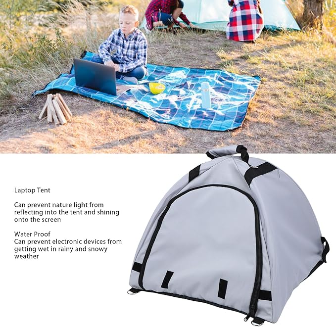 Laptop Privacy Tent - Water Proof Oxford Cloth Cover for Outdoor Travel | Foldable Sun &amp Rain Shielded with Storage Bag