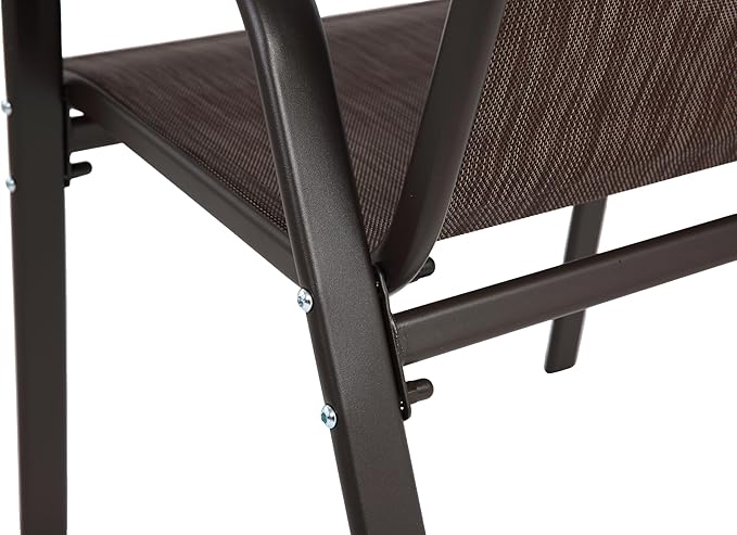 Set of 2 Outdoor Patio Chairs for Relaxation and Comfort Breathable Design for Garden Beach or Camping Brown