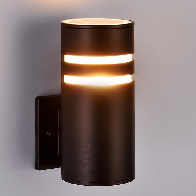 Outdoor Wall Sconce Brown Patio Wall Exterior Light Fixture - ETL Listed Modern Outdoor Porch Lights Wall Mounted Design - Up and Down Lights Outdoor for Backyard Front Door Garage