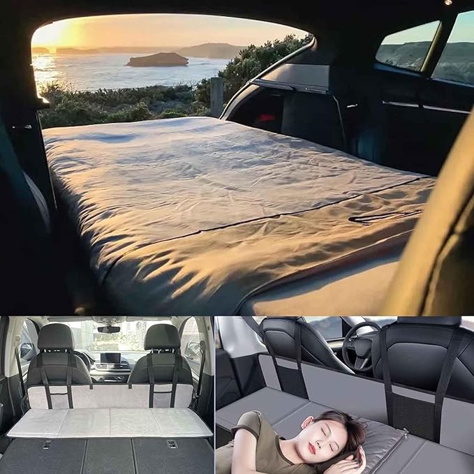 (Gray) Car Camping Essentials Increase Trunk Space for Car Camping &amp Travel Fits Tesla Y/3SUV with Full Flat Cargo Like RAV4CRVX-TrailOutbackHighlanderKugaCherokeeEquinox