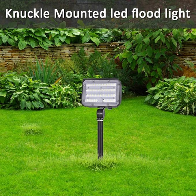 60W LED Knuckle Mount Flood Light Outdoor Security Floodlights Fixture with Base Dusk-to-Dawn Photocell Daylight AC100-277V 7800lm(300W Equivalent) IP65 Waterproof for Entrance Yard(2Pack)