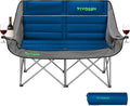 VIVOSUN Double Camping Chair Fully Padded Folding Loveseat Oversized Duo Chair with Cup &amp Wine Glass Holders Pocket Armrests &amp Carry Bag