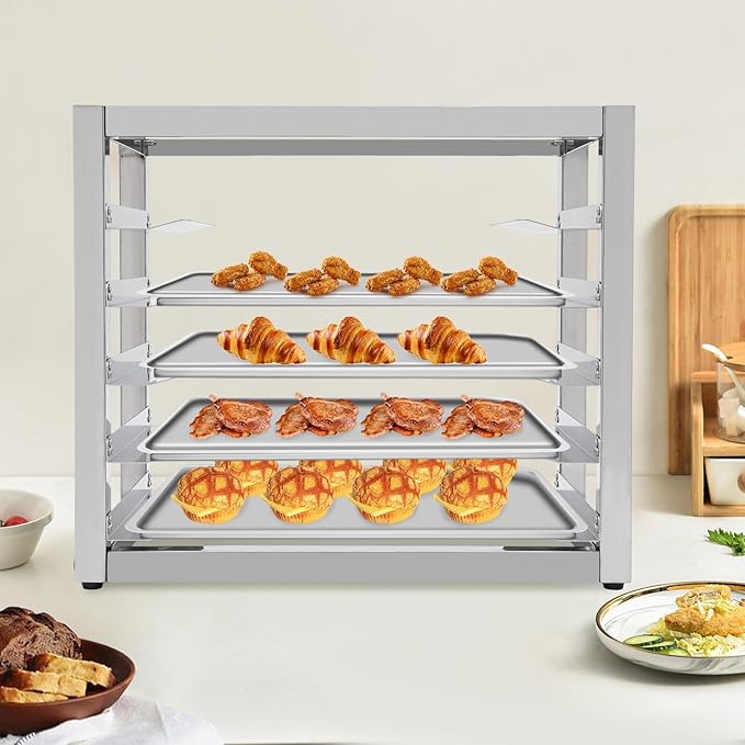 Pan Rack 5-Tier Tabletop Stainless Steel Baking Tray Racks with 4-Non-slip Feet and Allen Key Portable Floor Mount Bakery Rack Commercial Sheet Pan/Bun Pan Rack for Bakeries (21 x 13 x 18 inches)