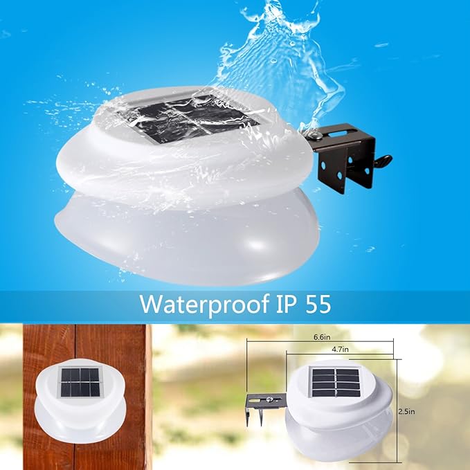 Solar Gutter Lights Outdoor 9 LED Super Bright Waterproof Wireless Security for Garden Wall Yard Deck