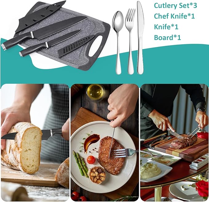 Camping Kitchen Utensil Set Outdoor Cooking Set Accessories Camping Cookware Kit for Travel RVs BBQs Stainless Steel Portable Camping Essentials Cooking Knife Set