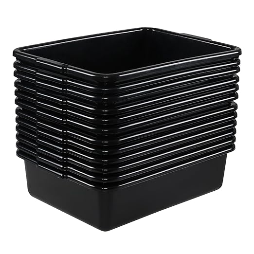Bringer 12-Pack Commercial Bus Tubs 13 L Plastic Bus Box Black