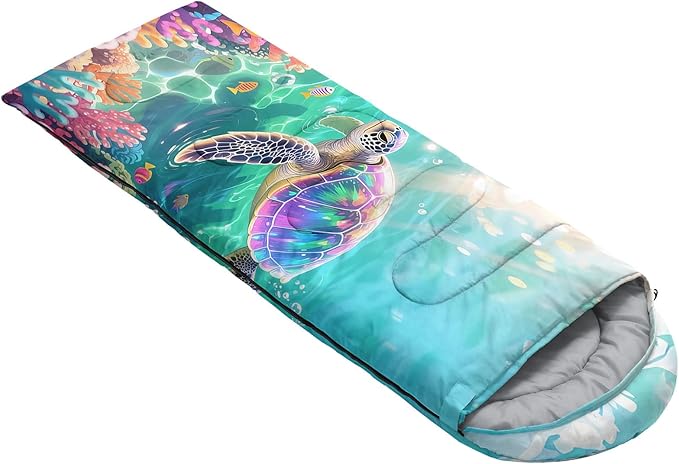 AILONEN Pink Flamingo Sleeping Bag for Kids GirlsWarm and Cool WeatherLightweightWaterproof BackpackingTropical Flamingo Theme Palm Leaves Sleeping Bag for Camping